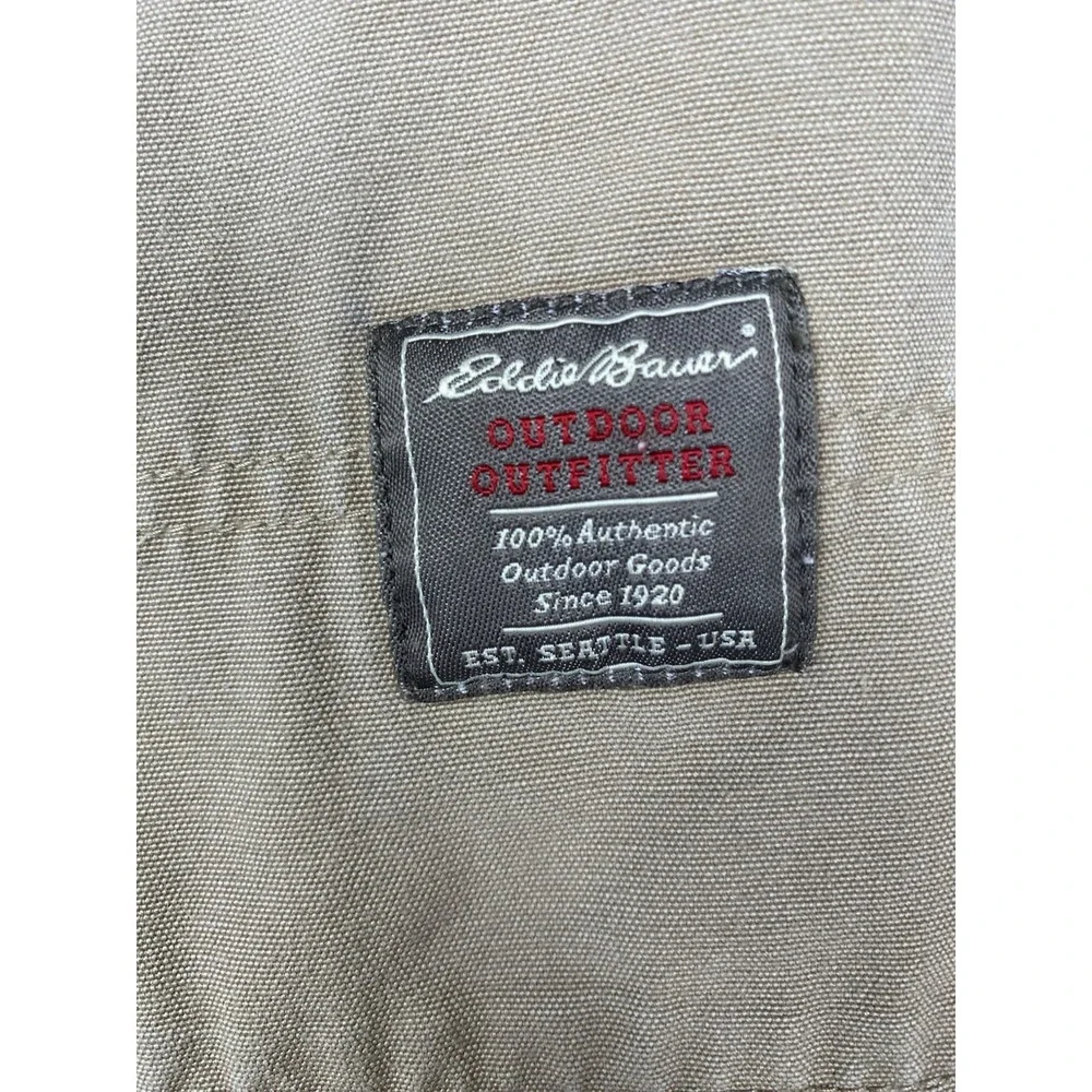 Eddie Bauer Carpenter Shorts Men's 36 Measured 34 Tan Khaki Cotton Flat Front